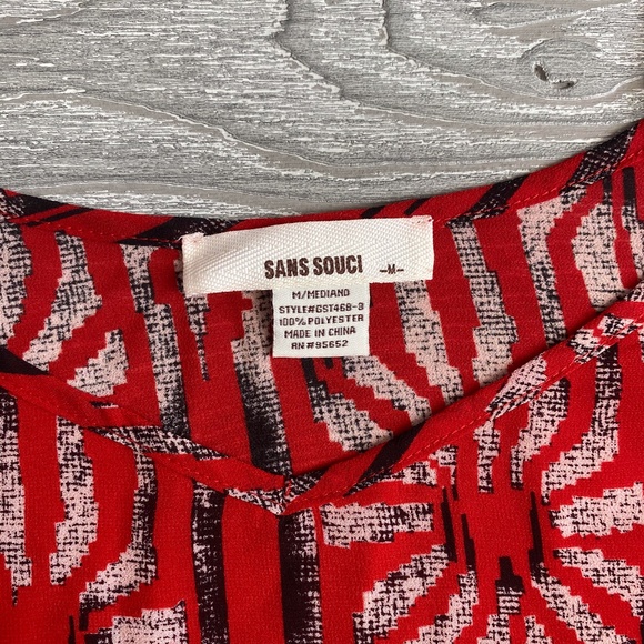 Sans Souci Red Blouse Tank Top - Medium - Picture 3 of 7